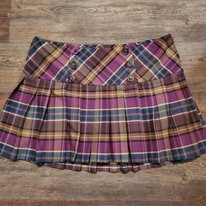 Torrid Purple Green Plaid Check Schoolgirl Mini Skirt
